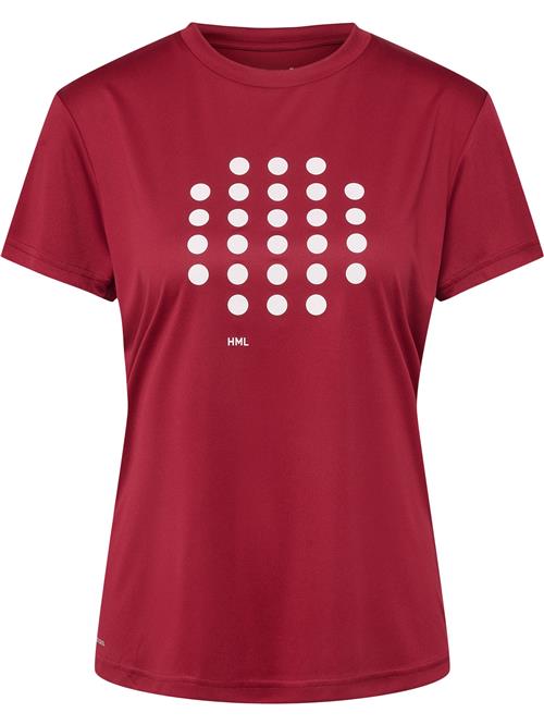 Hummel Funktionsbluse 'Court'  kirsebærsrød / hvid