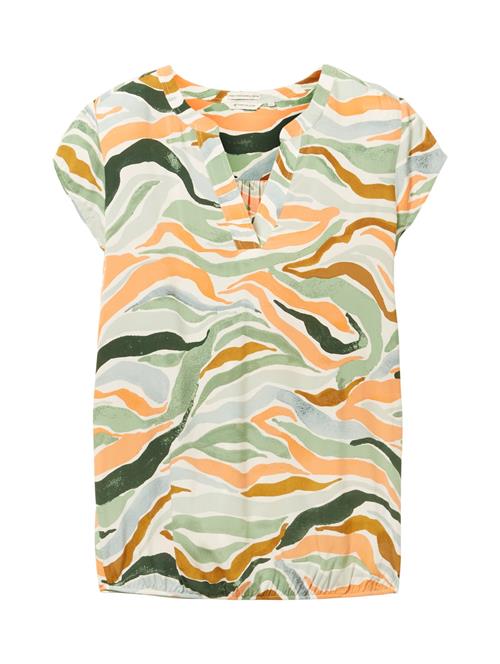 TOM TAILOR Bluse  gran / pastelgrøn / lyseorange / hvid