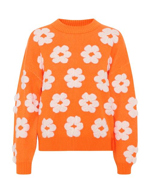 CULTURE Pullover 'Charla'  orange / uldhvid