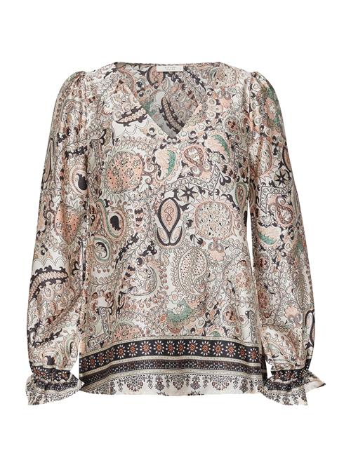 SISTERS POINT Bluse 'NOKI'  creme / jade / fersken / sort