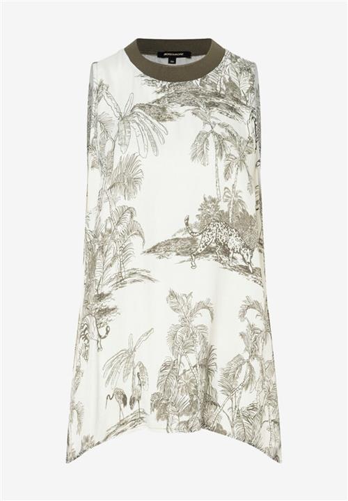 MORE & MORE Bluse 'Jungle'  khaki / offwhite