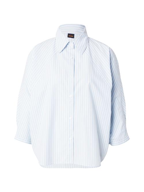 BOSS Bluse 'C_Belenta'  lyseblå / hvid
