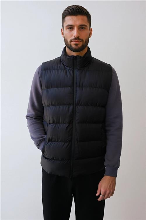 Puffer Vest - Sort - L - TeeShoppen