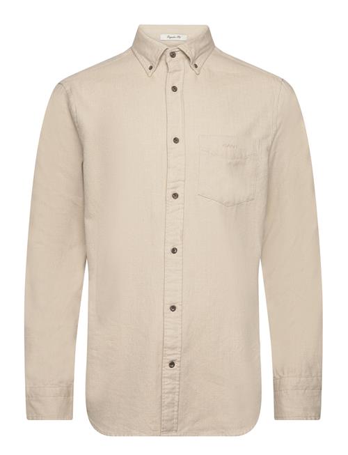 Reg Herringb Flannel Shirt GANT Beige