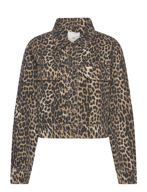 Leopard-Print Denim Jacket Mango Brown