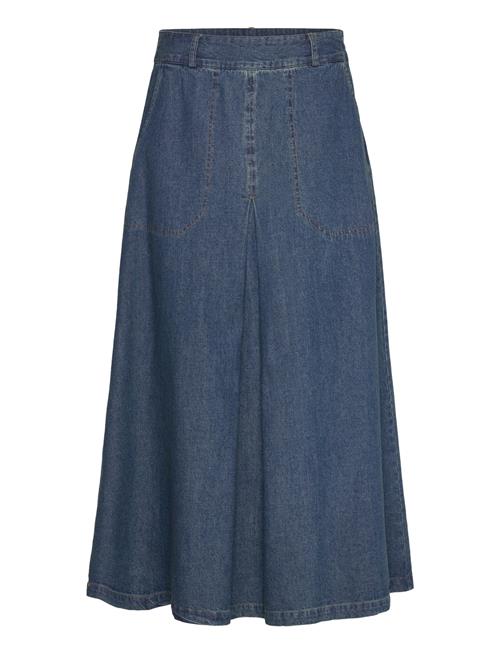 Pd-Harper Chambrey Pleat Skirt Pieszak Navy
