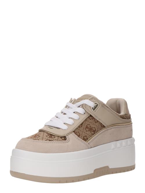 GUESS Sneaker low 'Ridgee2'  beige / mørkebrun