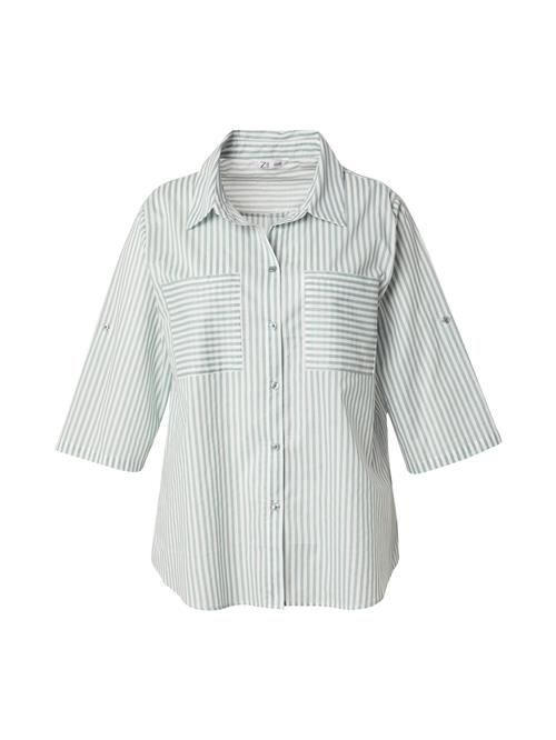 Z-One Bluse 'He44dda'  khaki / hvid