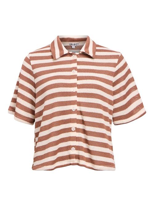 OBJECT Bluse 'OBJLindsey'  lysebeige / kastaniebrun
