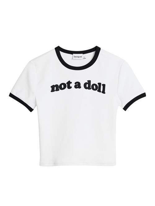 Desigual Shirts 'Not a Doll'  sort / hvid