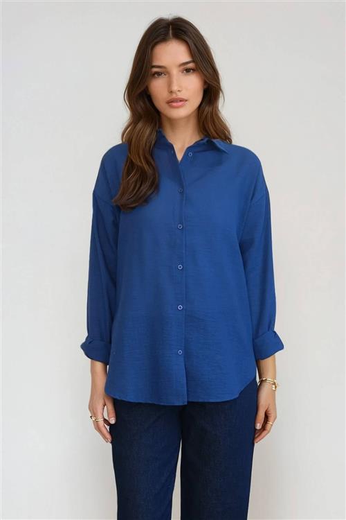 Lilly Skjorte - Navy - M - TeeShoppen