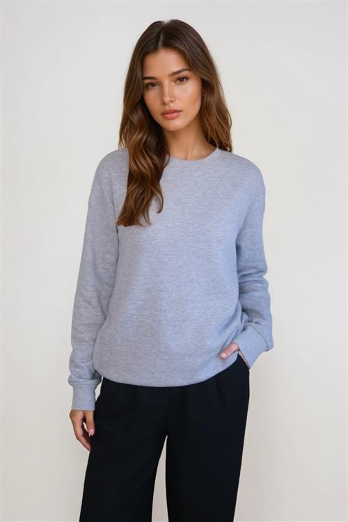 Essential Crewneck - Grå Melange - 2XL - TeeShoppen