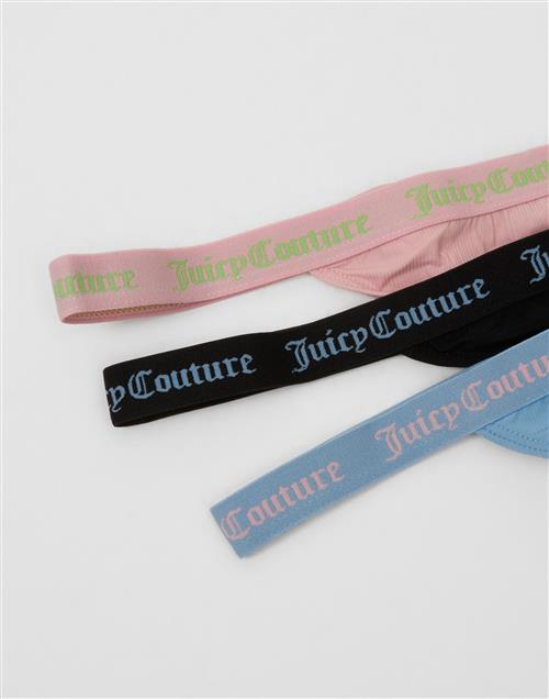 Juicy Couture - Mønstret - 3 Pack Ribbed Microfibre Thong
