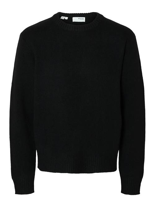 Slhcody Ls Knit Relaxed Crew Neck Noos Selected Black