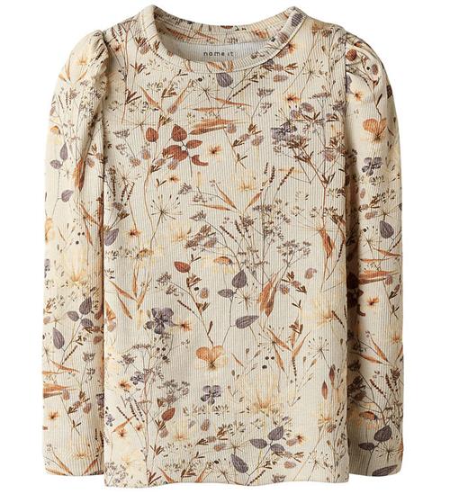 Name It Bluse - Rib - NmfNiara - Oatmeal/Woodrose