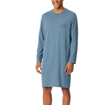 Schiesser Comfort Fit Nightwear Men Nightdress Blå bomuld X-Large Herre