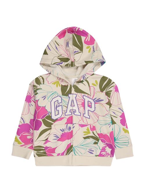 GAP Sweatjakke  beige / oliven / pink / hvid