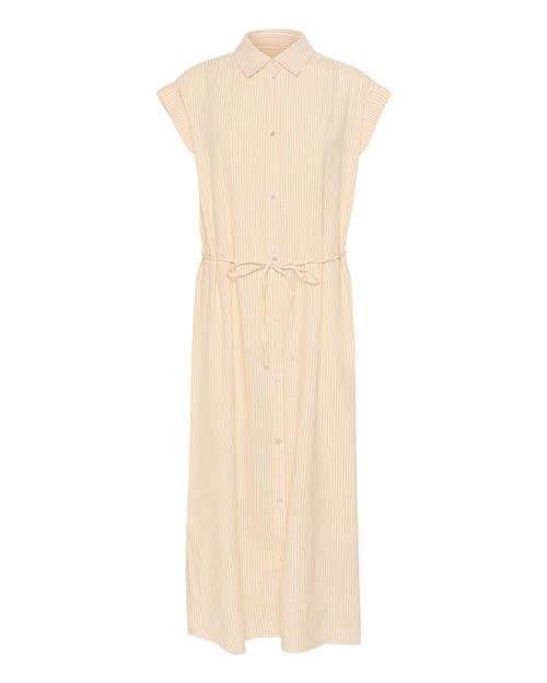Se SAINT TROPEZ Blusekjole  lysebeige / hvid ved About You