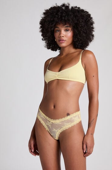 Hunkemöller Brasiliansk trusse V-shape Mesh Gul