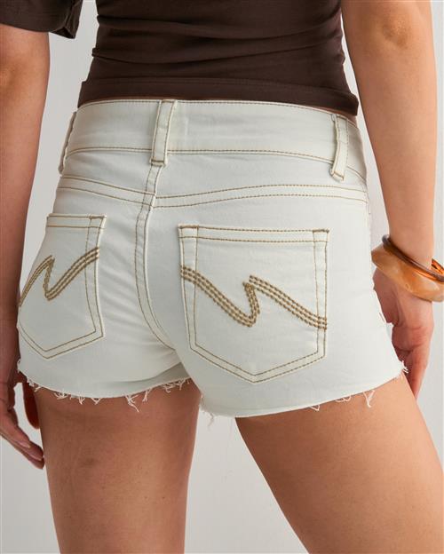 Nelly - Hvid - Stitch Jeans Shorts