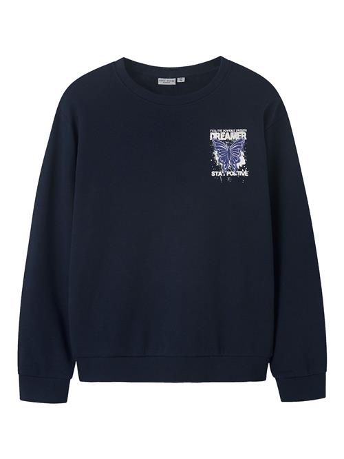 Se NAME IT Sweatshirt 'NKFVASACHA'  marin / royalblå / hvid ved About You