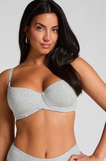 Hunkemöller Formstøbt bøjle-bh i bomuld Grå
