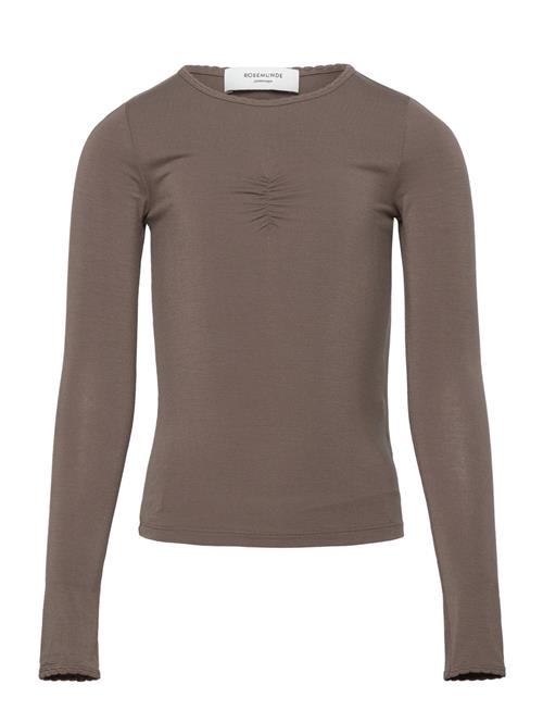 Se Viscose Long Sleeve Tee Rosemunde Kids Brown ved Booztlet