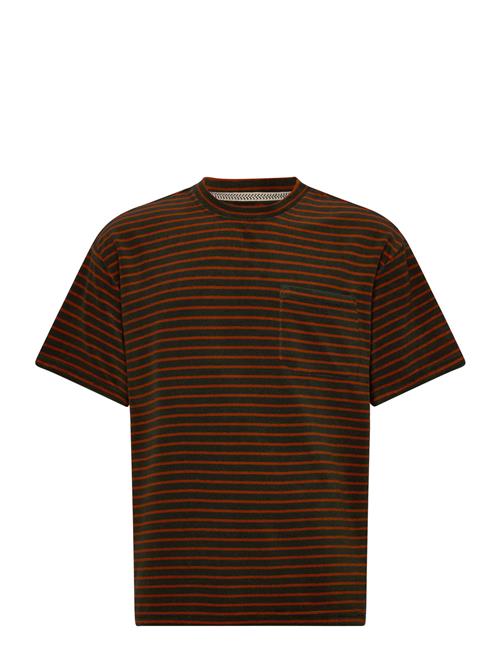 Se Akholger Frotte Stripe Tee Anerkjendt Brown ved Booztlet