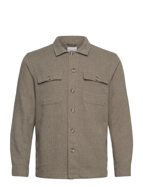 Cotton Linen Overshirts L/S Lindbergh Brown