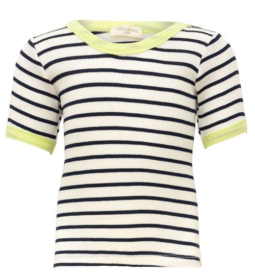 Minimalisma T-shirt - Rib - Silke/Bomuld - Ben - Sailor/Lime