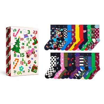 Happy socks Strømper 24P Advent Calendar Socks Gift Set Hvid bomuld Str 41/46