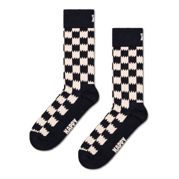 Happy socks Strømper Dizzy Check Sock Sort mønstret bomuld Str 41/46