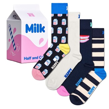 Happy socks Strømper 4P Milk Carton Box Socks Flerfarvet polyamid Str 36/40