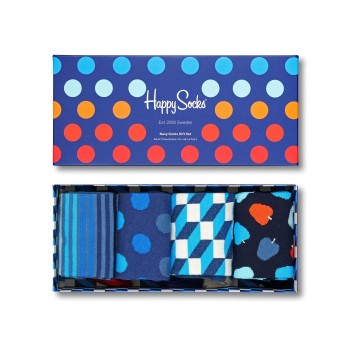 Happy socks Strømper 4P Navy Gift Box 650 Flerfarvet-2 Str 41/46