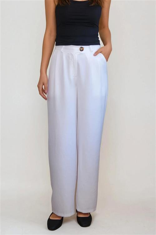Emma Bukser Loose - Hvid - XL - TeeShoppen