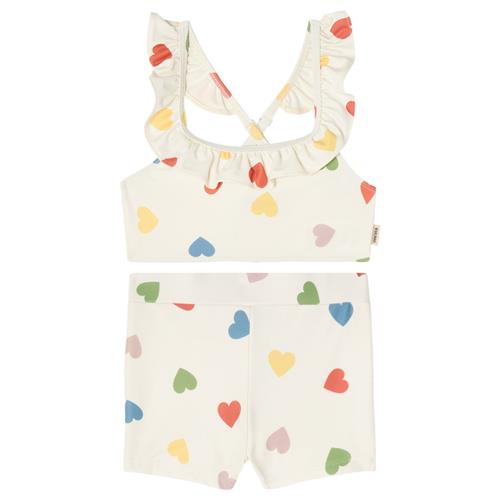 Kuling Samoa UV-bikini Rainbow Hearts | Hvid | 110/116 cm