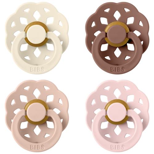 BIBS 4-Pack BIBS Boheme Sut Af Latex Ivory Blush / Woodchuck Blossom | Lyserød | 0+ months