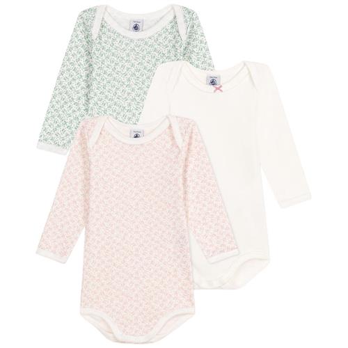 Petit Bateau 3-pak Baby-bodyer Marshmallow Rose | Hvid | 12 months