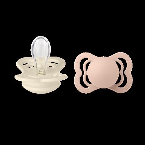 BIBS 2-Pack BIBS Supreme Sut Af Silikone Ivory / Blush  Ivory/Blush 0+ Months  Lyserød  0+ måneder  Unisex