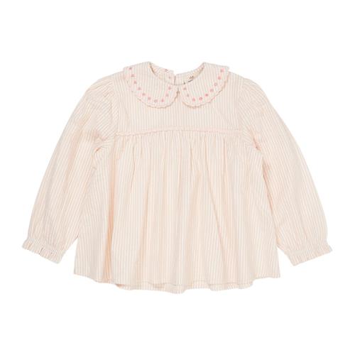 Copenhagen Colors Hearts Seersucker Langærmet Tunika Dusty Rose Cream Pink Stripe | Lyserød | 116 cm