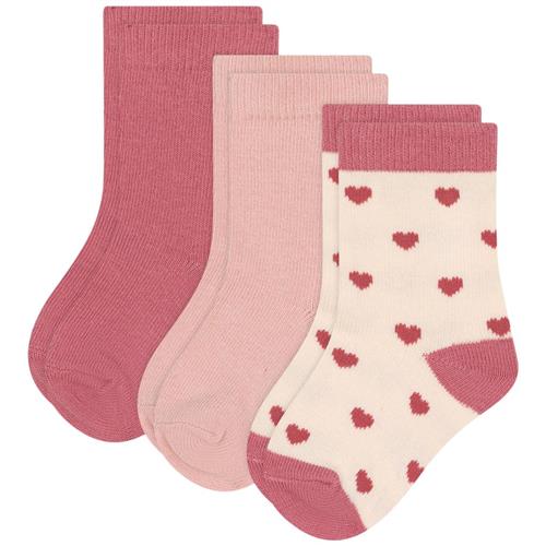 Petit Bateau Hearts 3-pak Bomuldsstrømper Pink | Lyserød | 18-36 months