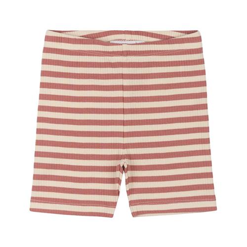 The New Siblings GOTS Uni Ribbede Shorts Old Rose Striped | Lyserød | 98 cm