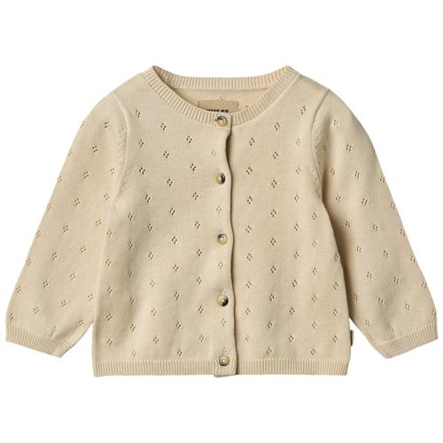 Wheat Maia Strikket Cardigan Sandshell | Beige | 86 cm