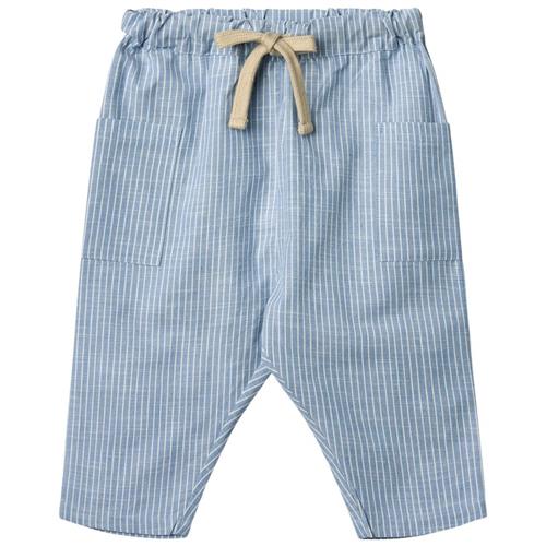 Wheat GOTS Arne Bukser Blue Stripe | Blå | 92 cm