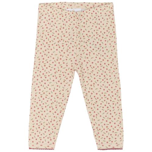 The New Siblings GOTS Odette Pointelle-leggings White Swan Aop | Hvid | 86 cm