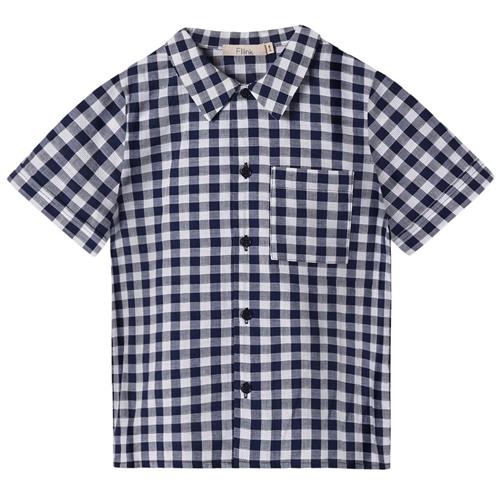 Fliink Zorro Kortærmet Skjorte Insignia Sandshell Check 3 Y  Blå  3 år  Unisex