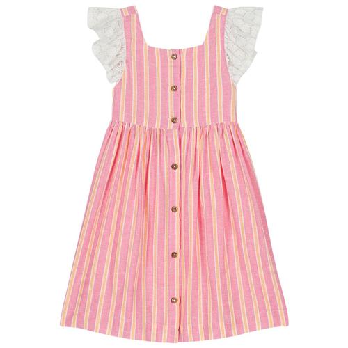 Louise Misha Moonie Kjole Pink Gelato Stripes | Lyserød | 4 years