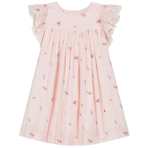 Louise Misha Shanti Kjole Pink Bouquet Stripes | Lyserød | 18 months