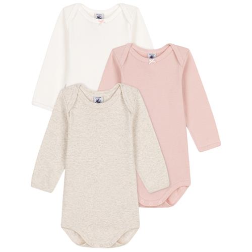 Petit Bateau 3-pak Baby-bodyer Saline Marshmallow | Lyserød | 6 months