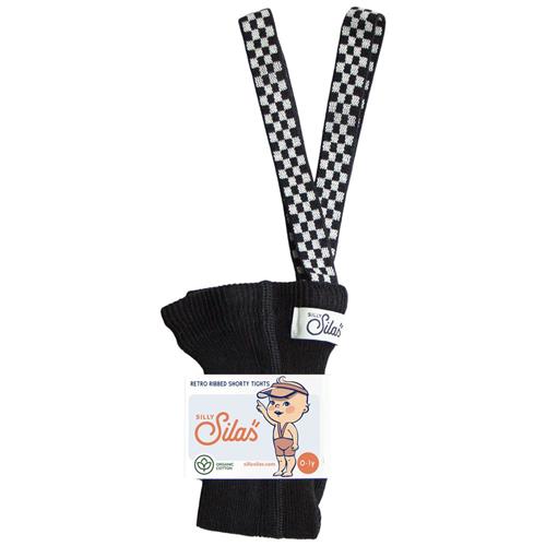 Silly Silas Shorty Strømpebukser Classic Black Checked | Sort | 1-2 years